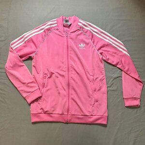 Pink 3 Stripe Adidas Youth Large Track Zip Jacket 13-14Y